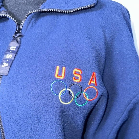 Vintage Navy Blue USA Olympic Embroidered Fleece Jacket - Picture 5 of 9